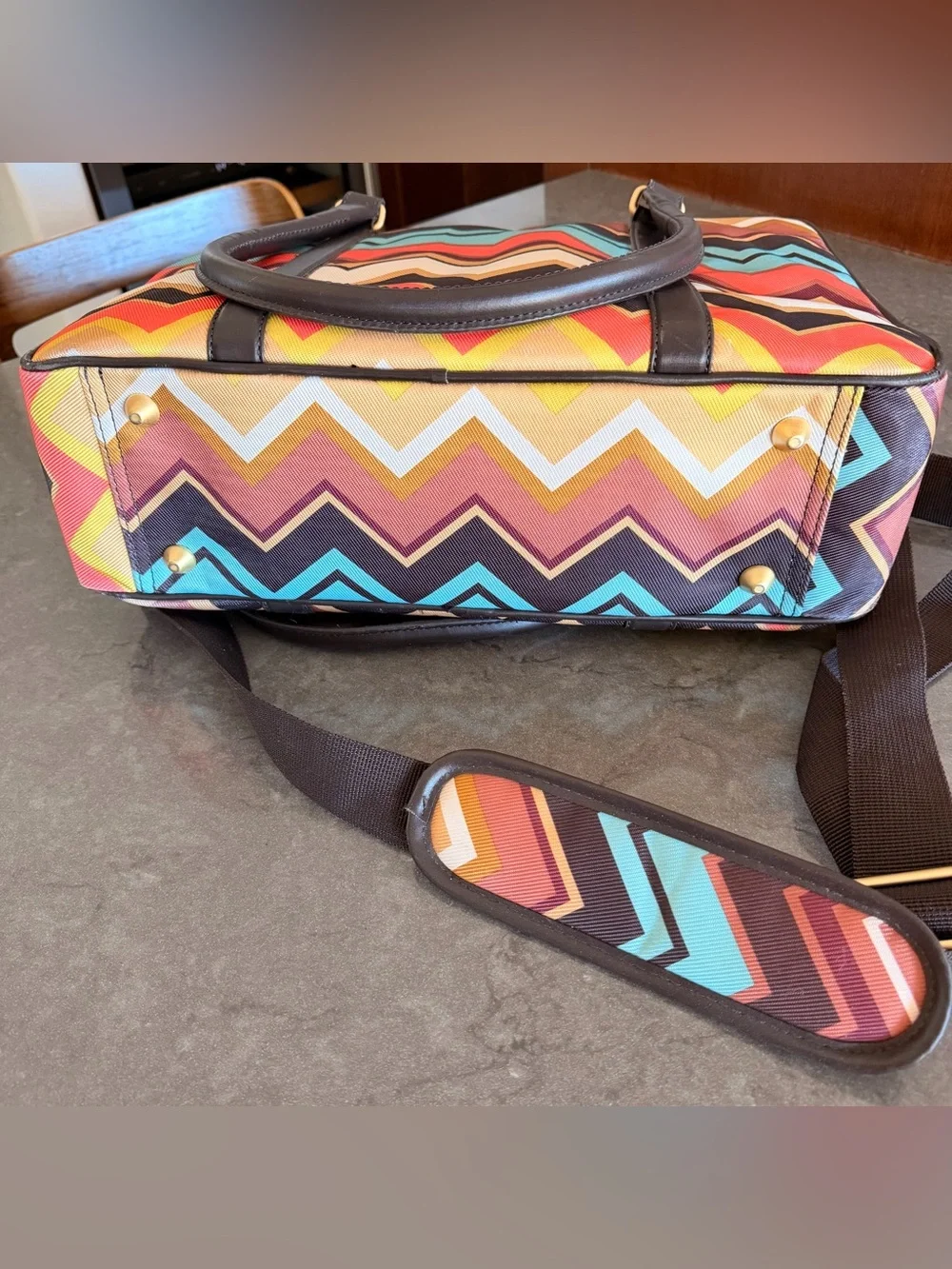 Missoni for Target Colore Zig Zag Travel Tote Bag Laptop Carry On 16x12x5